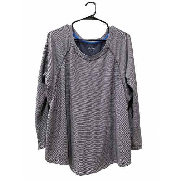 Calvin Klein Tops - Calvin Klein Performance Women's Blue Striped Long Sleeve Top Size M Quick Dry